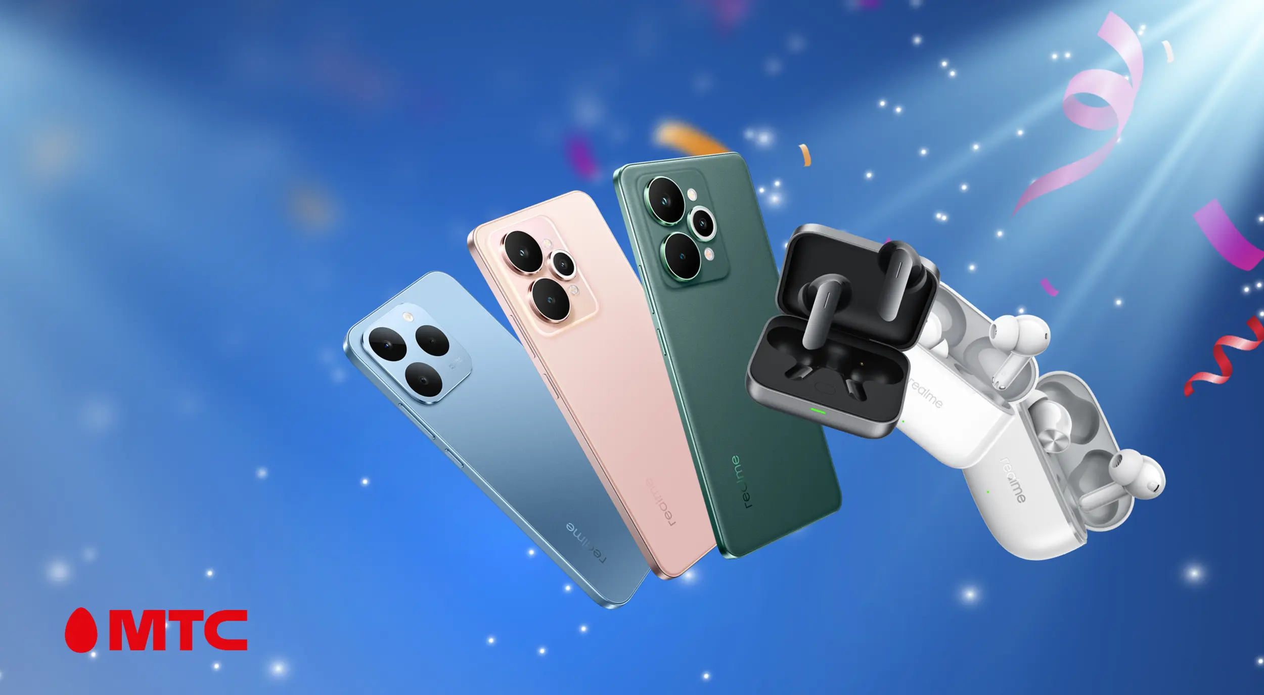 МТС разыграет 10 смартфонов и наушников Realme