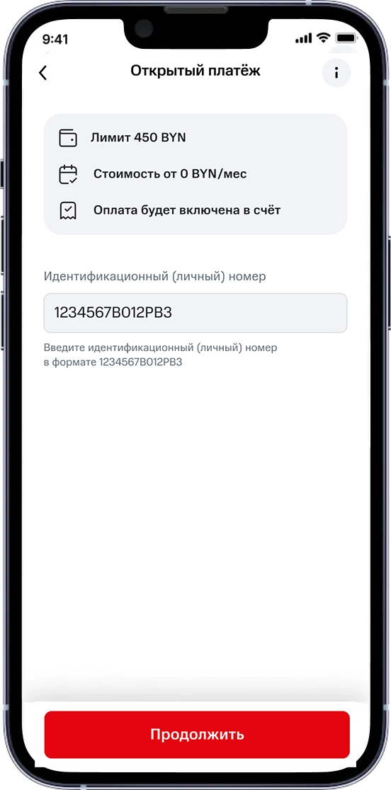 Введите идентификационный (личный) номер из паспорта