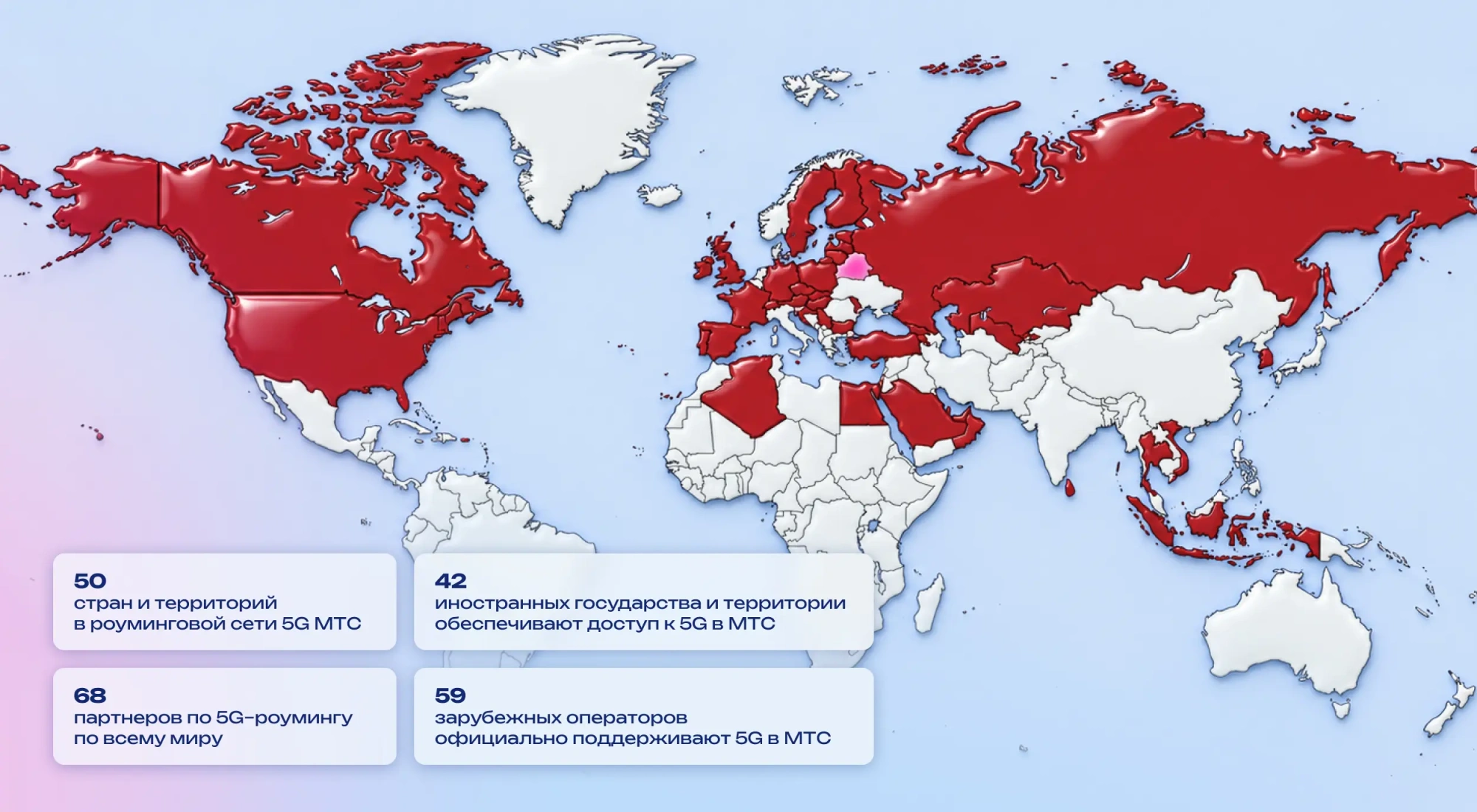 МТС расширил территорию 5G-роуминга до 50 направлений по всему миру